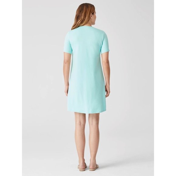 EILEEN FISHER Traceable Organic Cotton Jersey Crew Neck Dress- NWT - Small - Picture 2 of 3